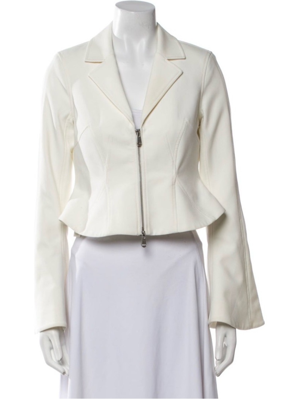 Cinq a Sept cream colored peplum jacket with Bell sleeves